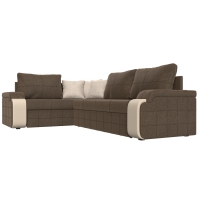 Угловой диван Николь (рогожка коричневый бежевый) - Изображение 1